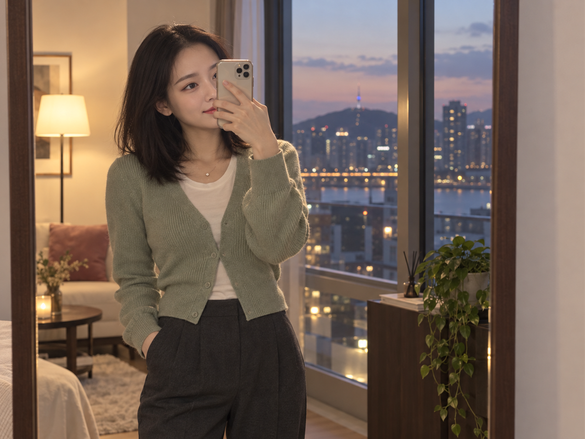 경기도 고양시 이동과 방문 일정을 안내하는 젊은 성인 한국 여성 관리사